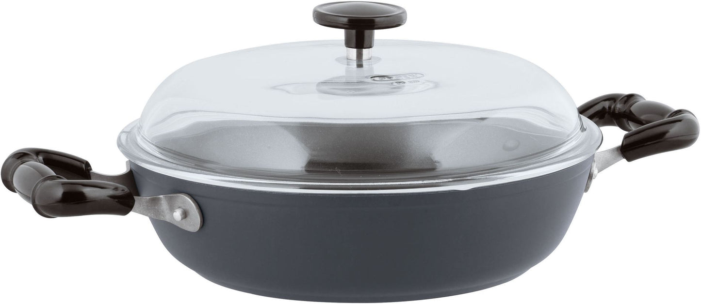 SAMBONET Vintage Sauteerpan Grijs – Retro design met moderne technologie en Quarzo Nero coating