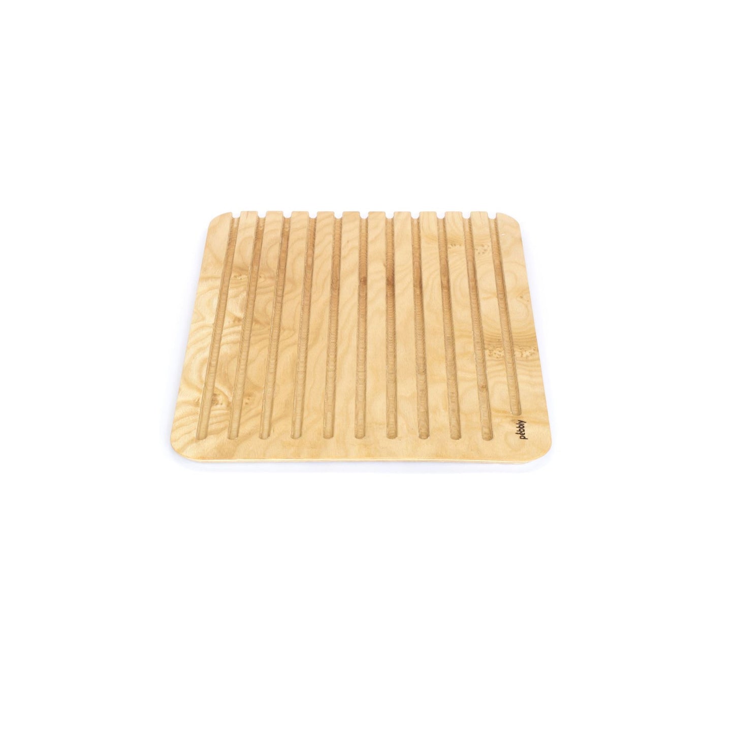PEBBLY Broodplank Essenhout 40×30 cm – Praktische kruimelgroeven en tijdloos natuurlijk design
