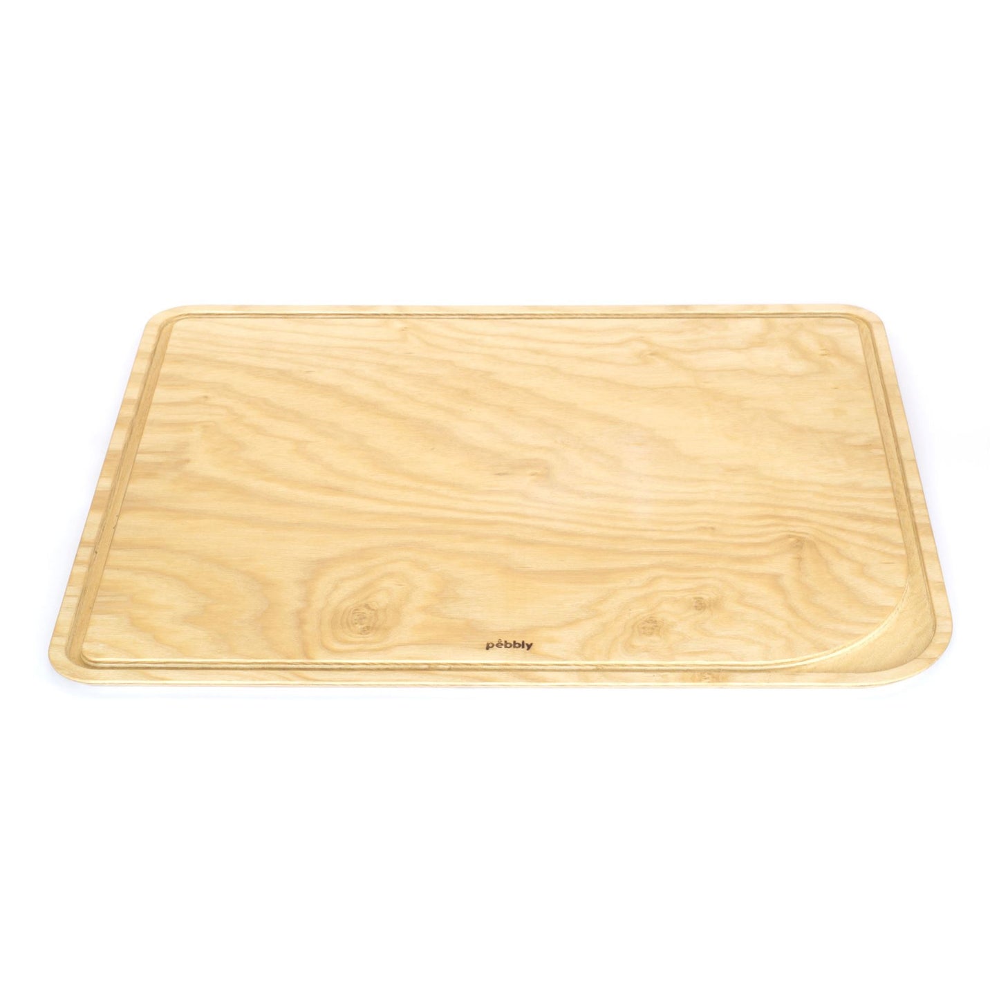 PEBBLY Snijplank 50×40 cm – Massief essenhout met sapgeul voor stijlvol en hygiënisch snijwerk