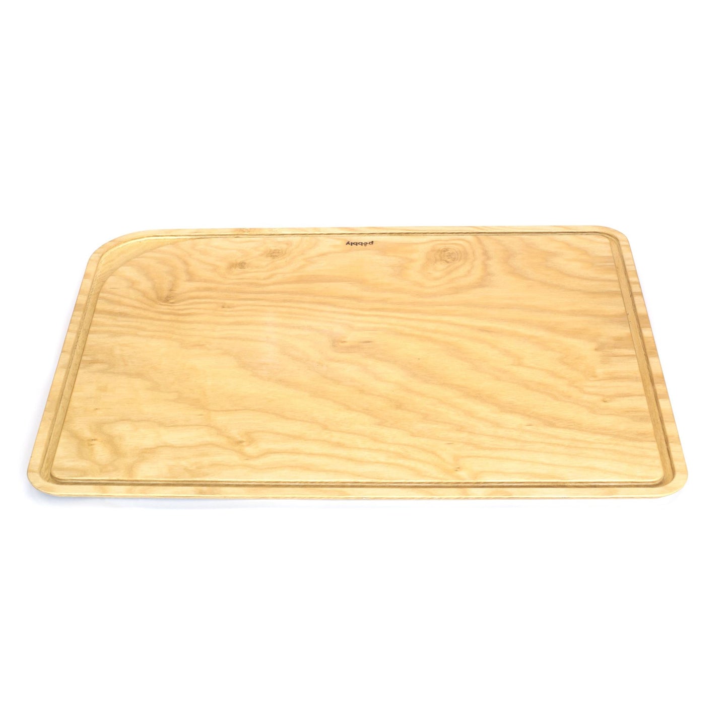PEBBLY Snijplank 50×40 cm – Massief essenhout met sapgeul voor stijlvol en hygiënisch snijwerk