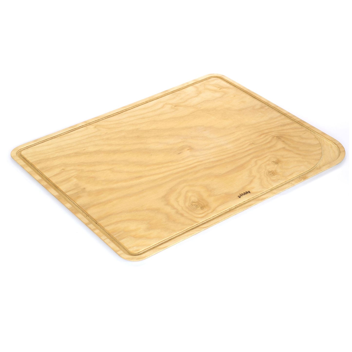 PEBBLY Snijplank 50×40 cm – Massief essenhout met sapgeul voor stijlvol en hygiënisch snijwerk