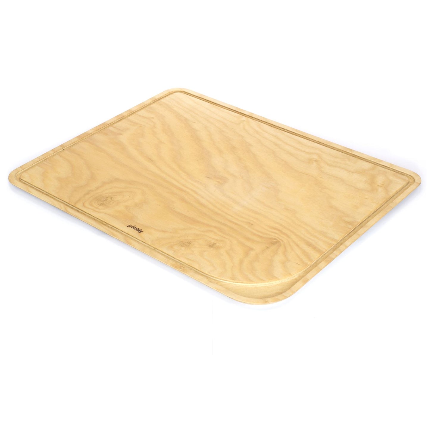 PEBBLY Snijplank 50×40 cm – Massief essenhout met sapgeul voor stijlvol en hygiënisch snijwerk