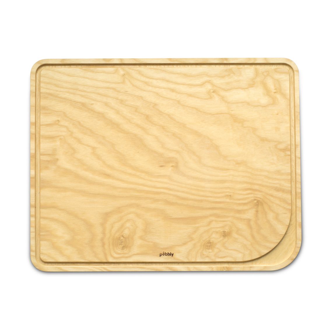PEBBLY Snijplank Essenhout 35×25 cm – Duurzaam design met landelijke charme en praktische sapgeul