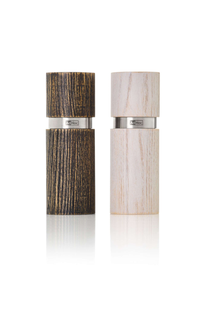 AdHoc Textura Antique Peper- en Zoutmolen Set – Tijdloze Klasse in Essenhout en RVS