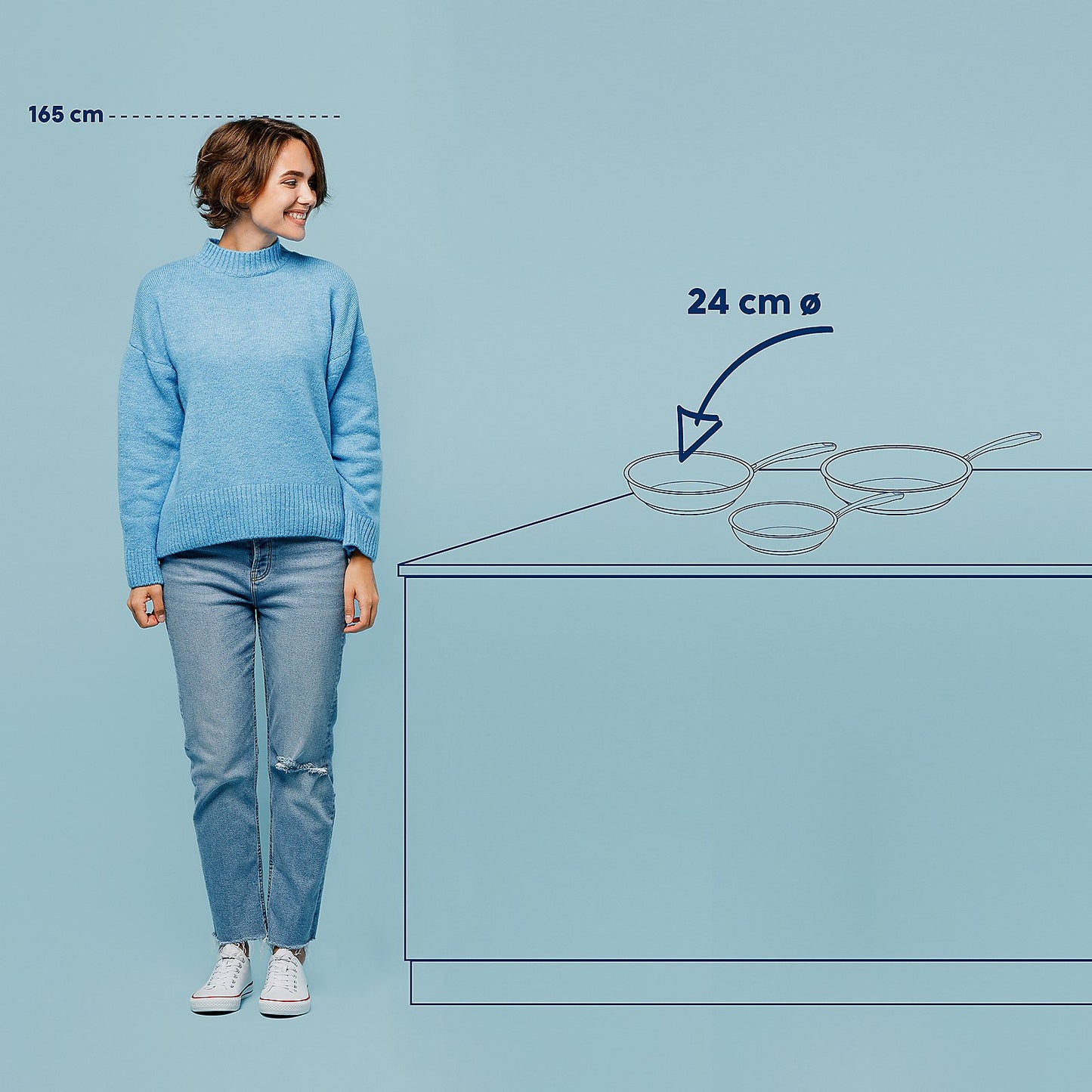 FLAVORIA koekenpan RVS 24 cm – Glanzende alleskunner met energiezuinige bodem