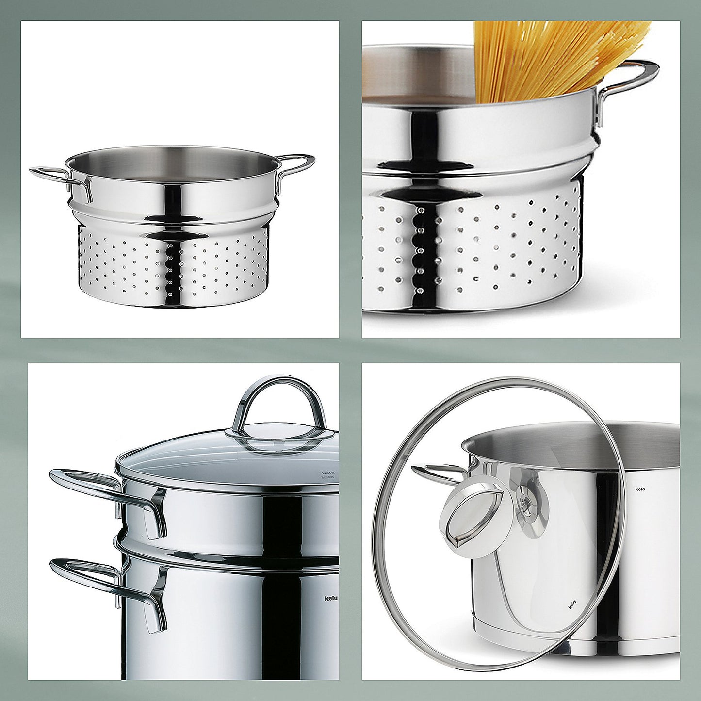 CAILIN Pastapan 6,5L – Roestvrijstalen pastapot met zeefinzet voor moeiteloos koken en afgieten