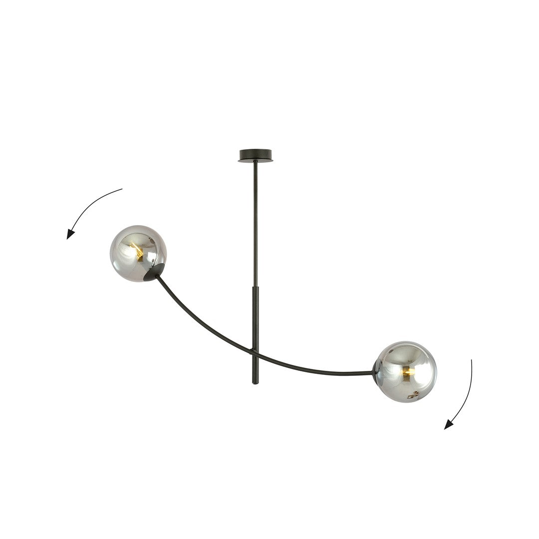 HUNTER 2 BLACK GRAFIT – Minimalistische plafondlamp voor een stijlvolle sfeer