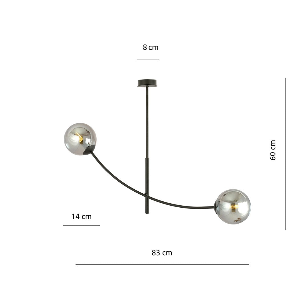 HUNTER 2 BLACK GRAFIT – Minimalistische plafondlamp voor een stijlvolle sfeer