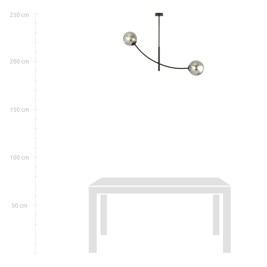 HUNTER 2 BLACK GRAFIT – Minimalistische plafondlamp voor een stijlvolle sfeer