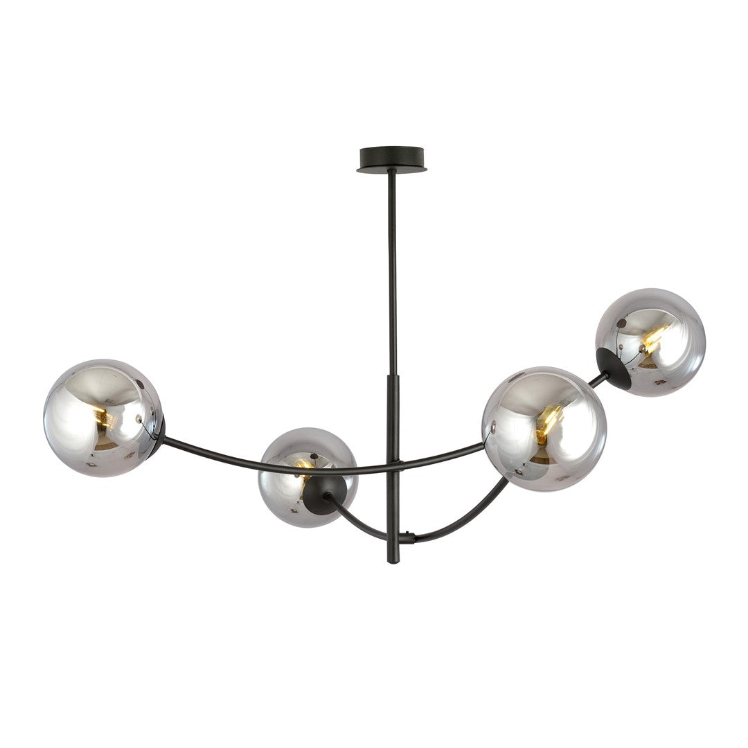 HUNTER 4 BLACK GRAFIT – Stijlvolle plafondlamp met minimalistisch karakter en glazen accenten
