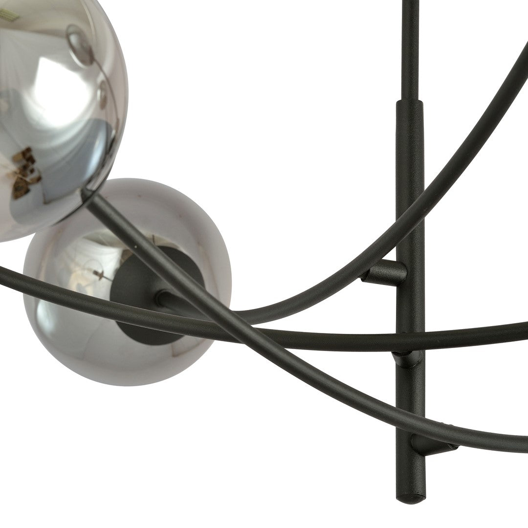 HUNTER 4 BLACK GRAFIT – Stijlvolle plafondlamp met minimalistisch karakter en glazen accenten