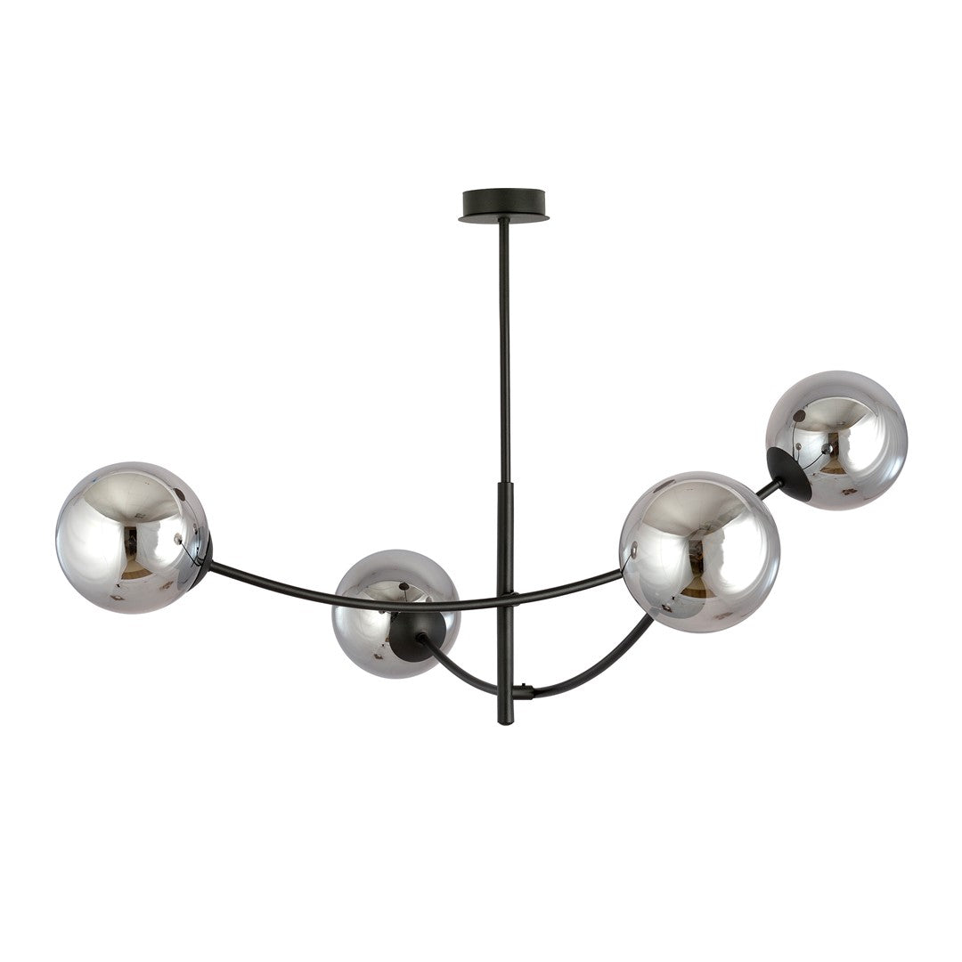 HUNTER 4 BLACK GRAFIT – Stijlvolle plafondlamp met minimalistisch karakter en glazen accenten