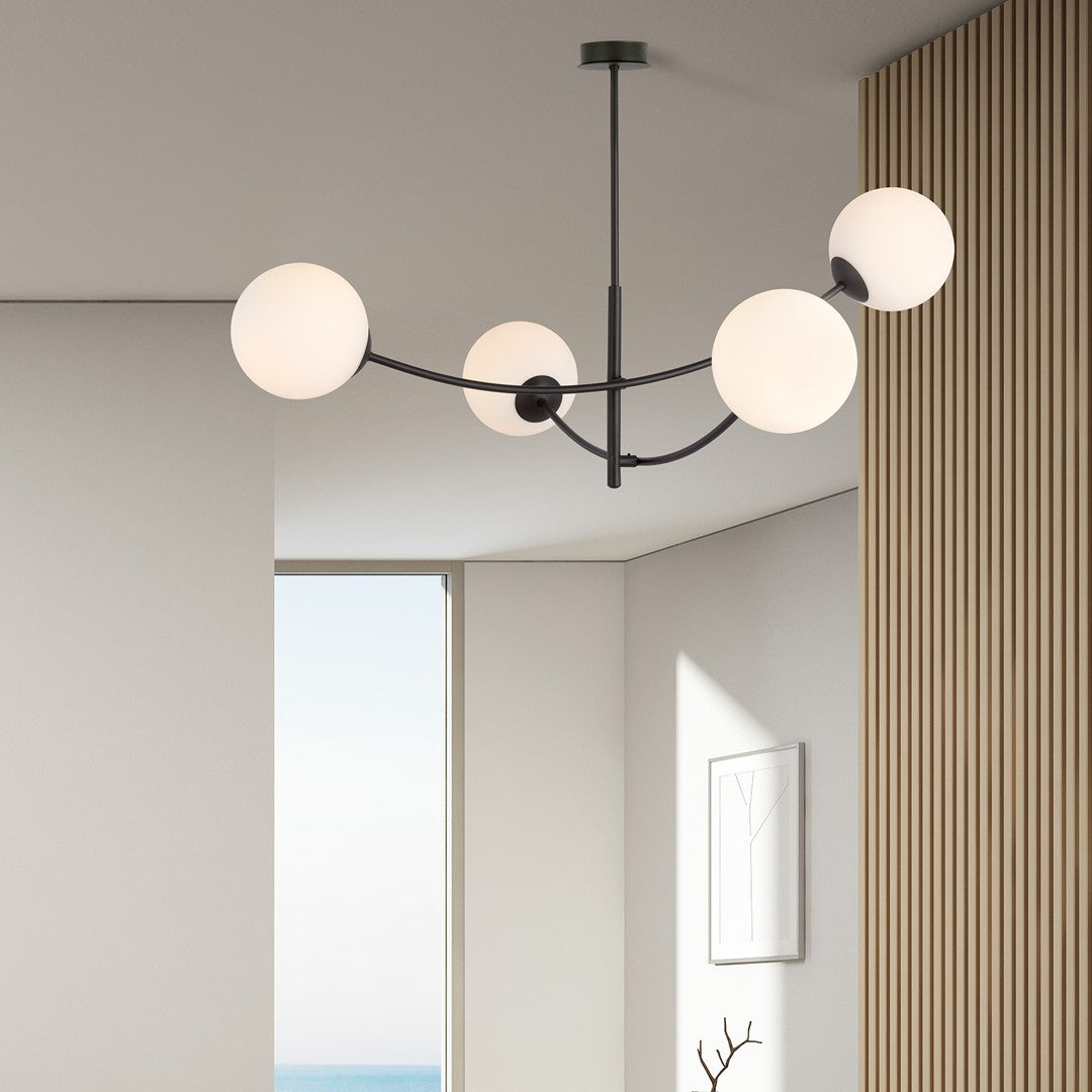 HUNTER 4 BLACK OPAL – Stijlvolle plafondlamp met moderne elegantie