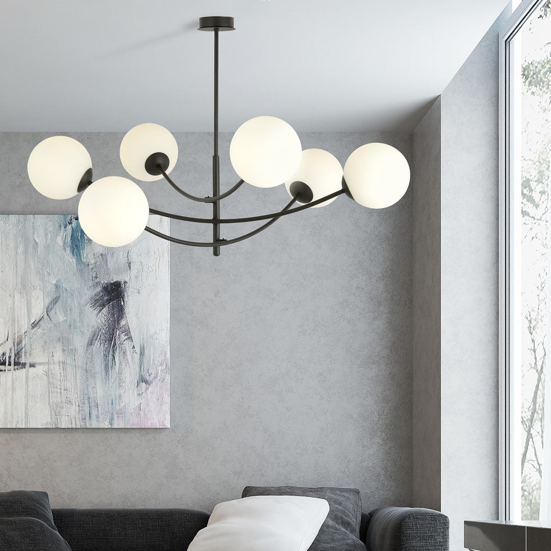 HUNTER 6 BLACK OPAL – Minimalistische blikvanger met elegante glazen lampenkappen