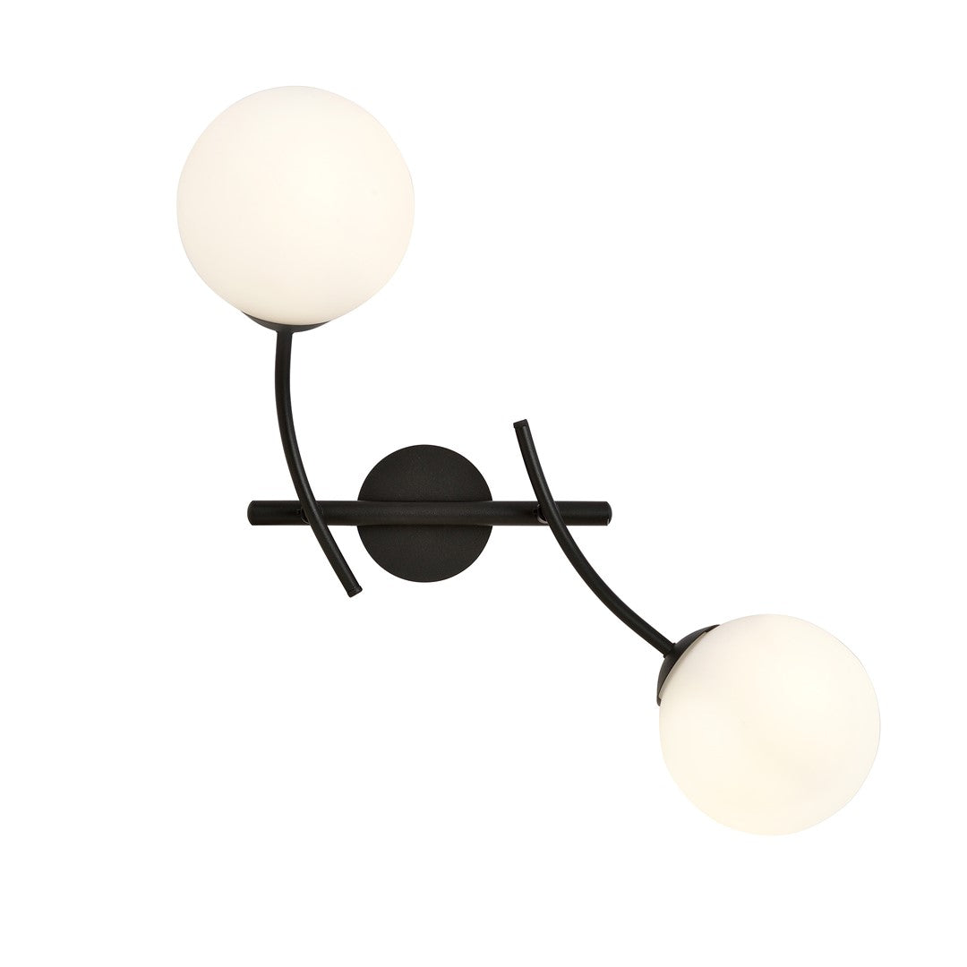 HUNTER K2 BLACK OPAL – Stijlvolle wandlamp met verfijnde glazen details