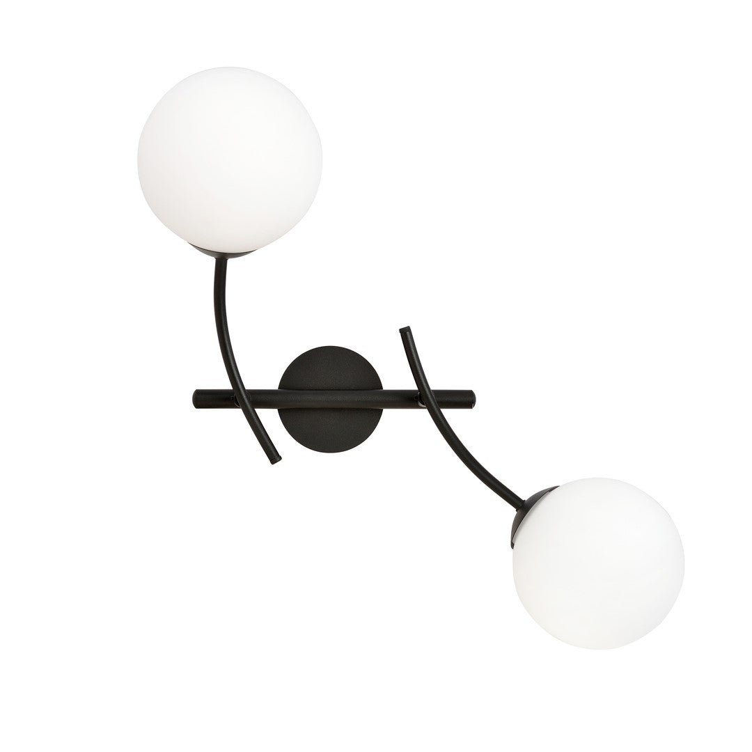 HUNTER K2 BLACK OPAL – Stijlvolle wandlamp met verfijnde glazen details