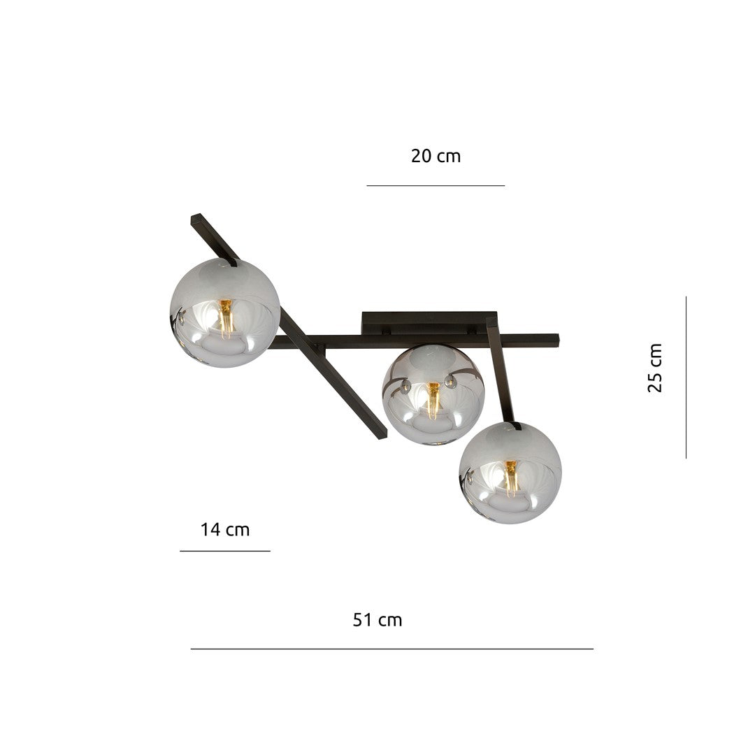 SMART 3 BLACK GRAFIT – Moderne plafondlamp met karakter voor elk interieur