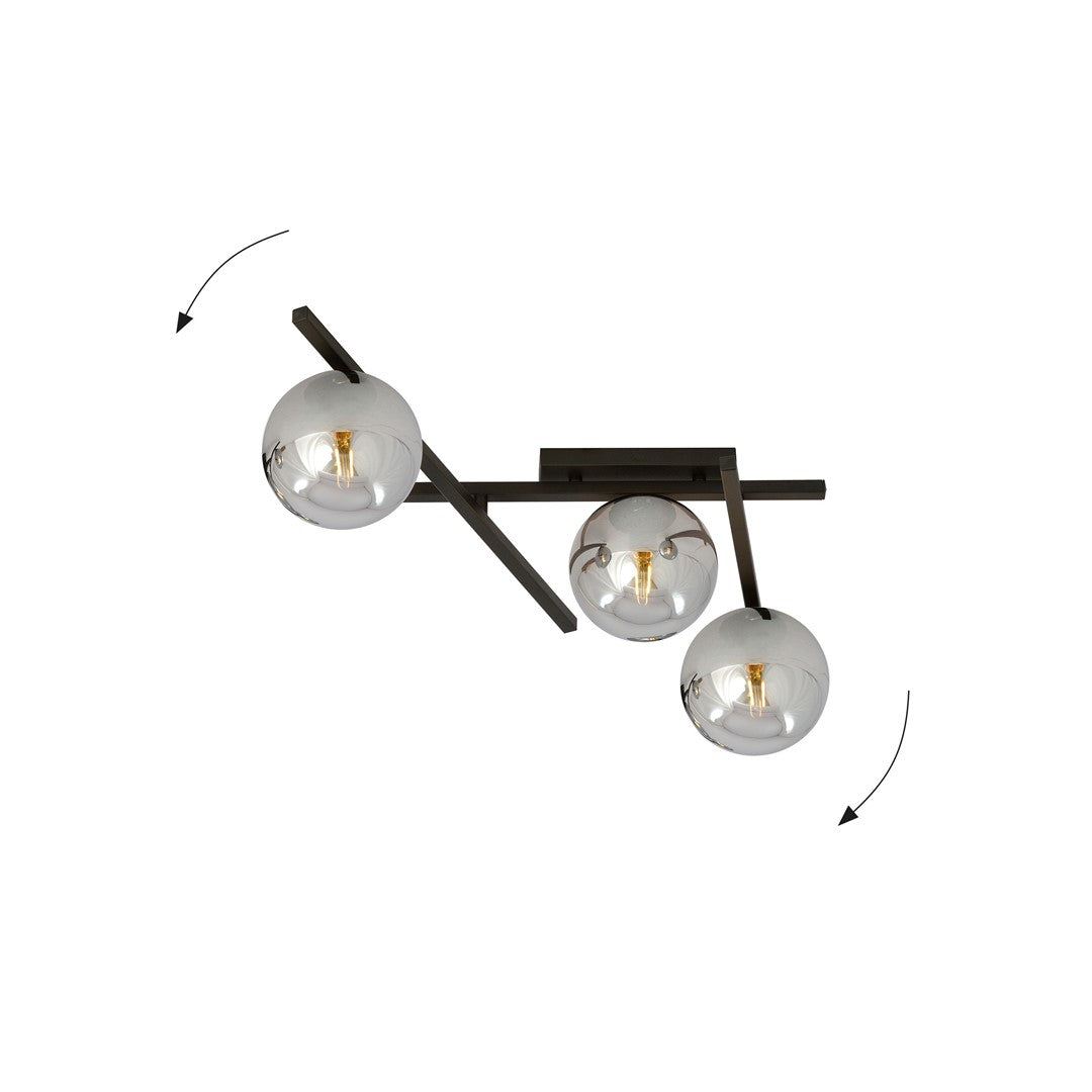 SMART 3 BLACK GRAFIT – Moderne plafondlamp met karakter voor elk interieur