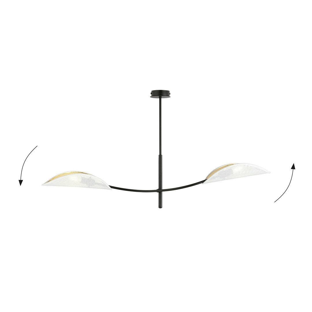 LOTUS 2 WHITE GOLD – Eyecatcher met sierlijke bladvormige kappen voor een warme ambiance