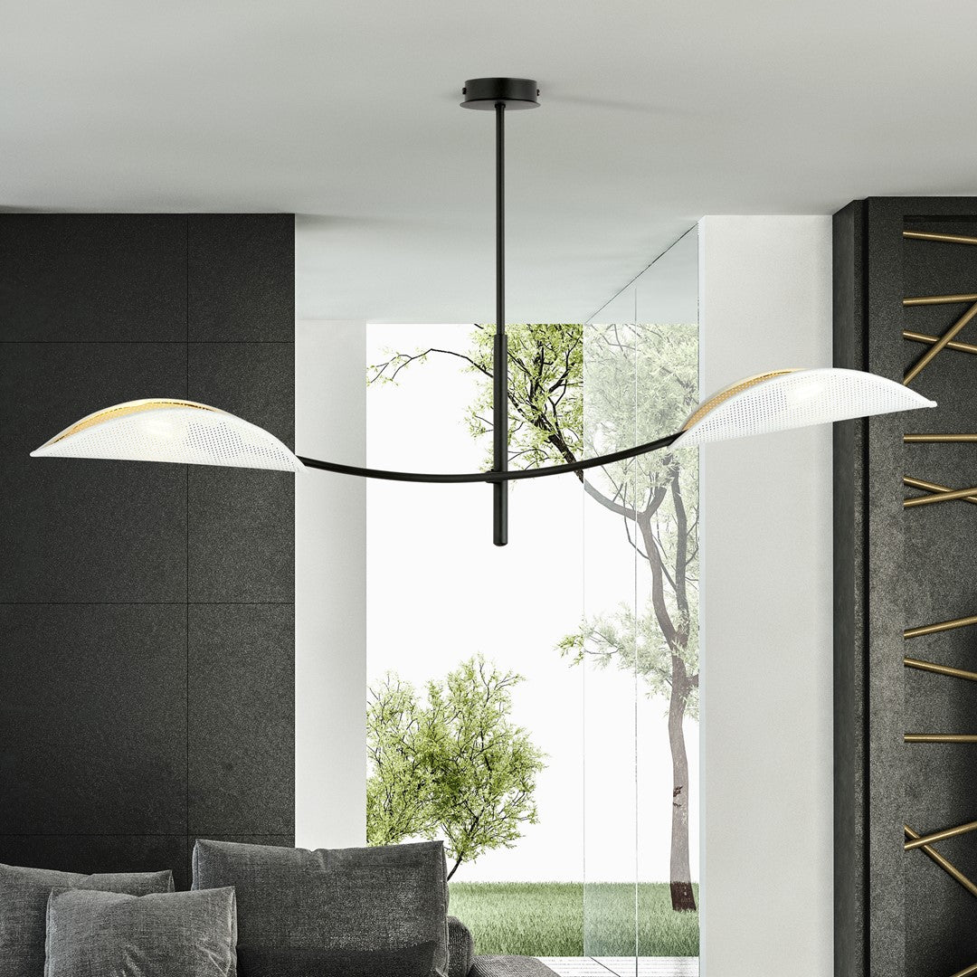 LOTUS 2 WHITE GOLD – Eyecatcher met sierlijke bladvormige kappen voor een warme ambiance