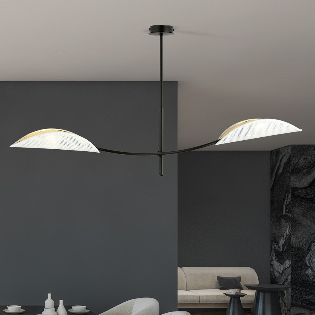 LOTUS 2 WHITE GOLD – Eyecatcher met sierlijke bladvormige kappen voor een warme ambiance