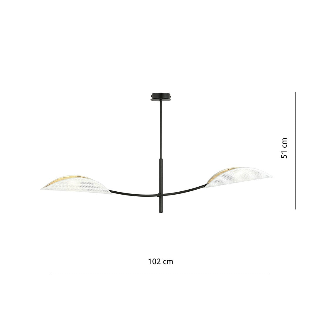 LOTUS 2 WHITE GOLD – Eyecatcher met sierlijke bladvormige kappen voor een warme ambiance