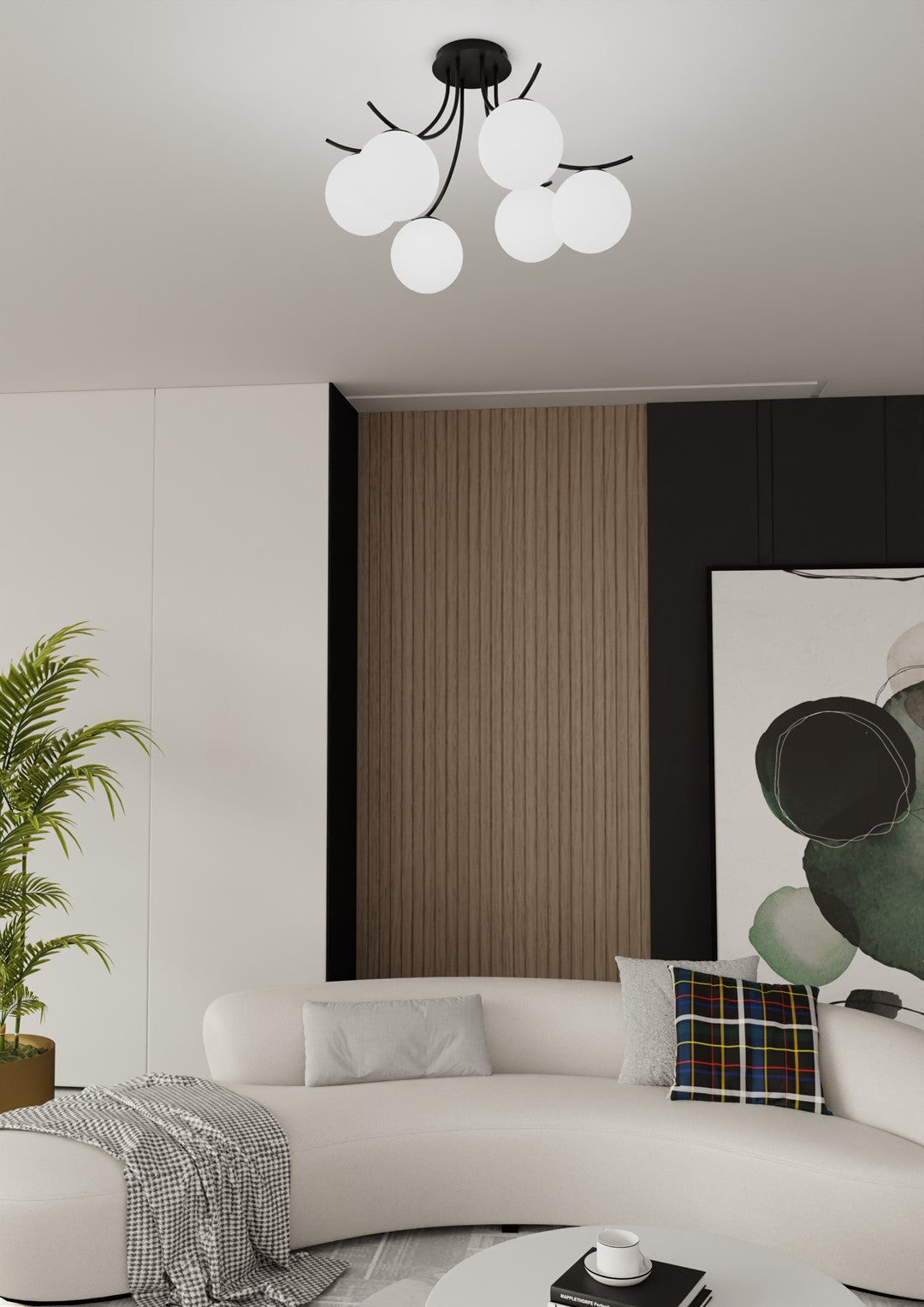 BOSTON 6 BLACK OPAL – Groots design voor stijlvolle verlichting van ruime interieurs