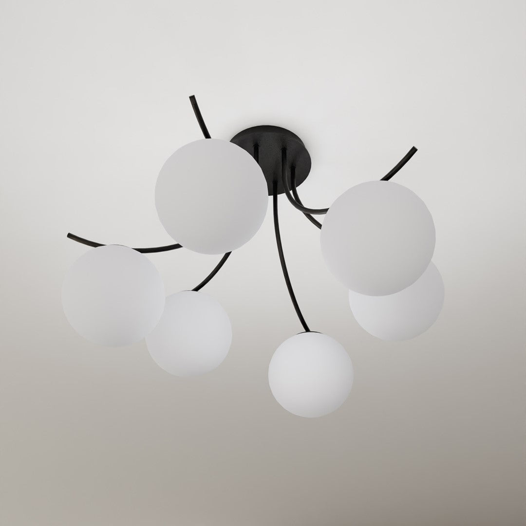 BOSTON 6 BLACK OPAL – Groots design voor stijlvolle verlichting van ruime interieurs