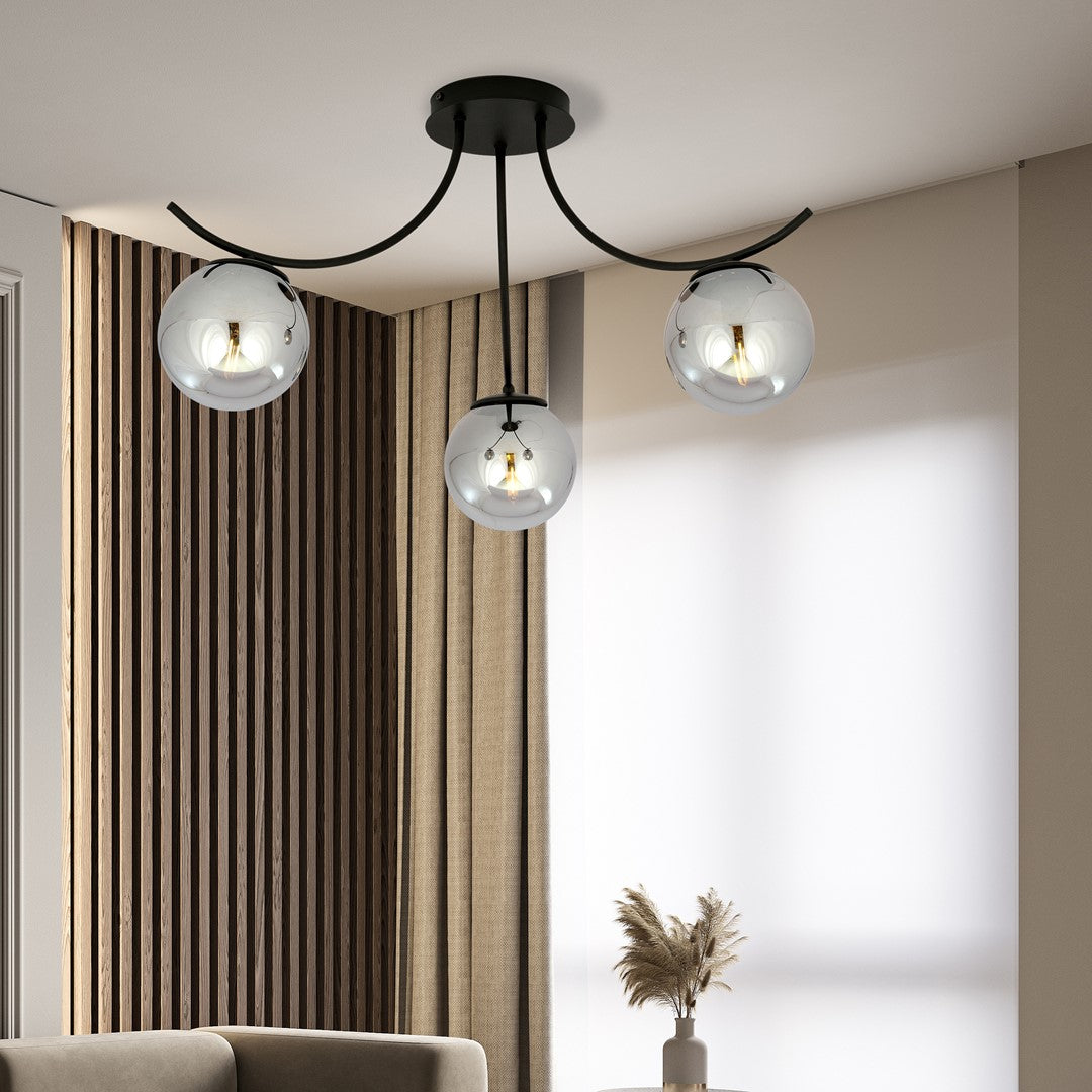 BOSTON 3 BLACK GRAFIT – Stijlvolle plafondlamp met een moderne en elegante uitstraling