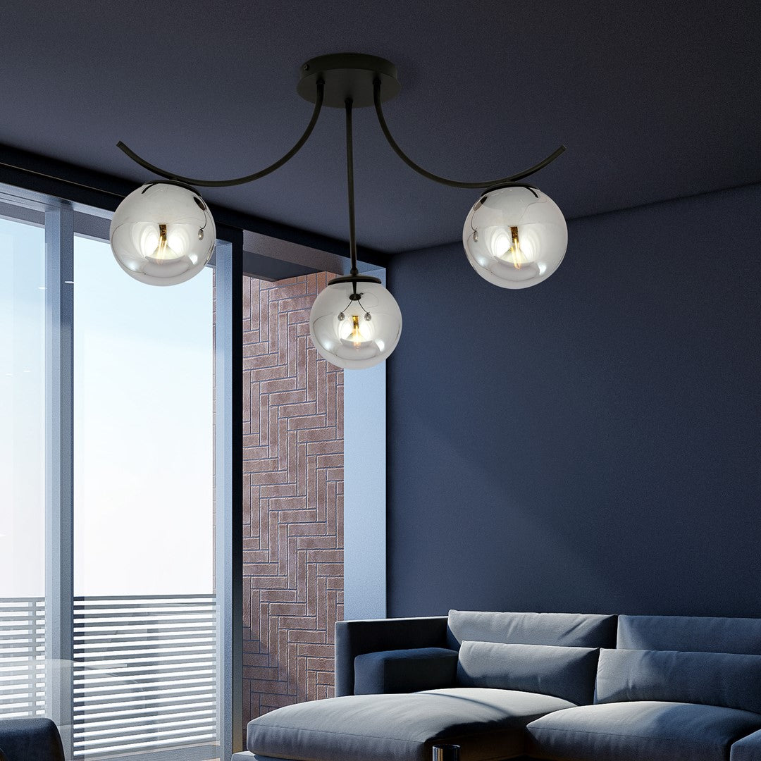 BOSTON 3 BLACK GRAFIT – Stijlvolle plafondlamp met een moderne en elegante uitstraling