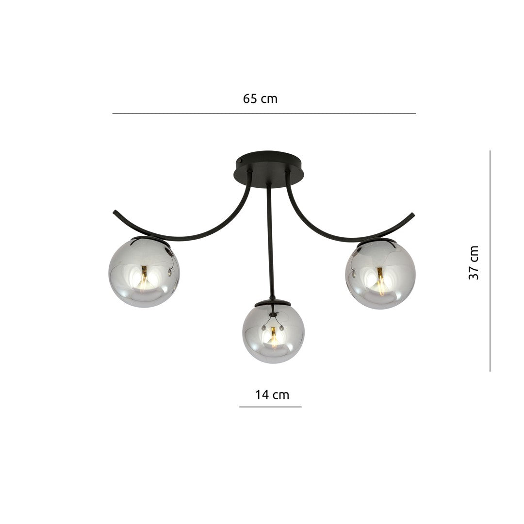BOSTON 3 BLACK GRAFIT – Stijlvolle plafondlamp met een moderne en elegante uitstraling