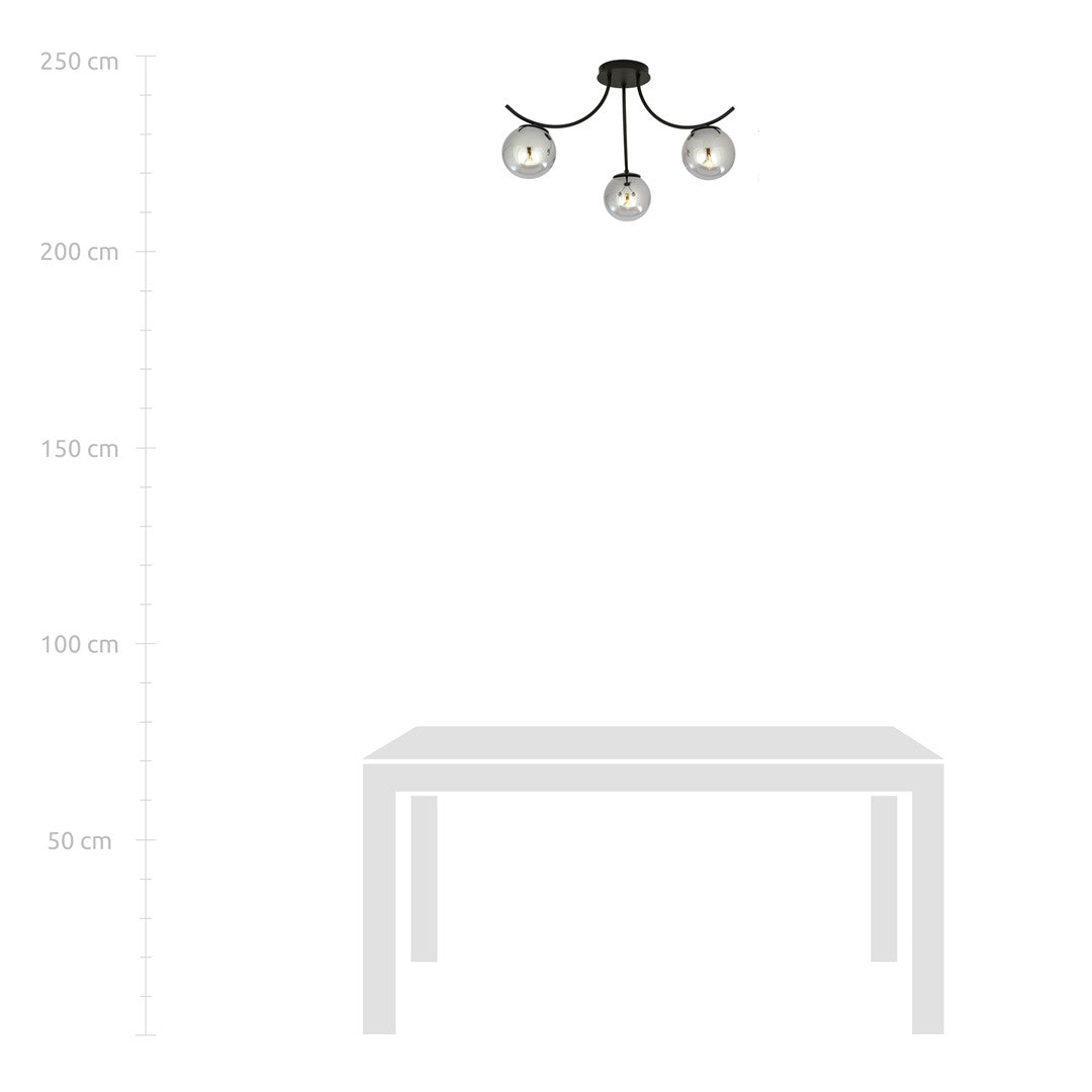 BOSTON 3 BLACK GRAFIT – Stijlvolle plafondlamp met een moderne en elegante uitstraling