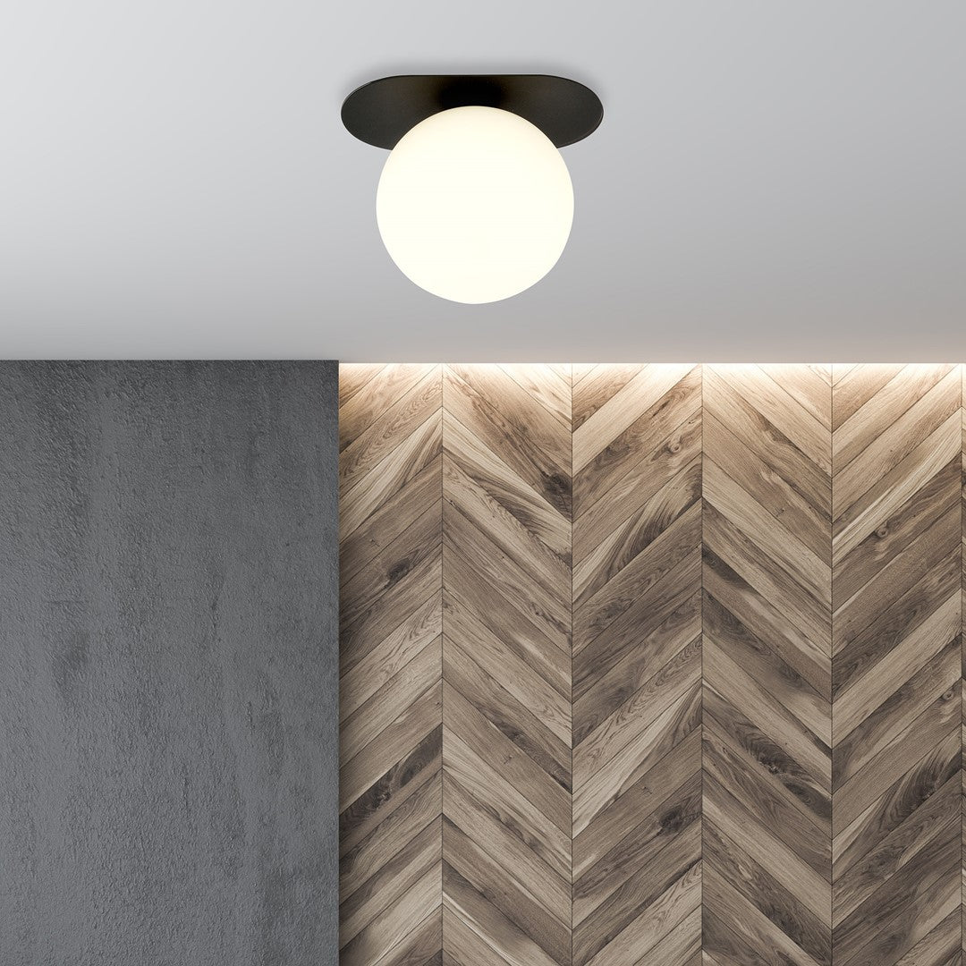 PLAZA 1 BLACK OPAL – Minimalistische plafondlamp met industriële flair