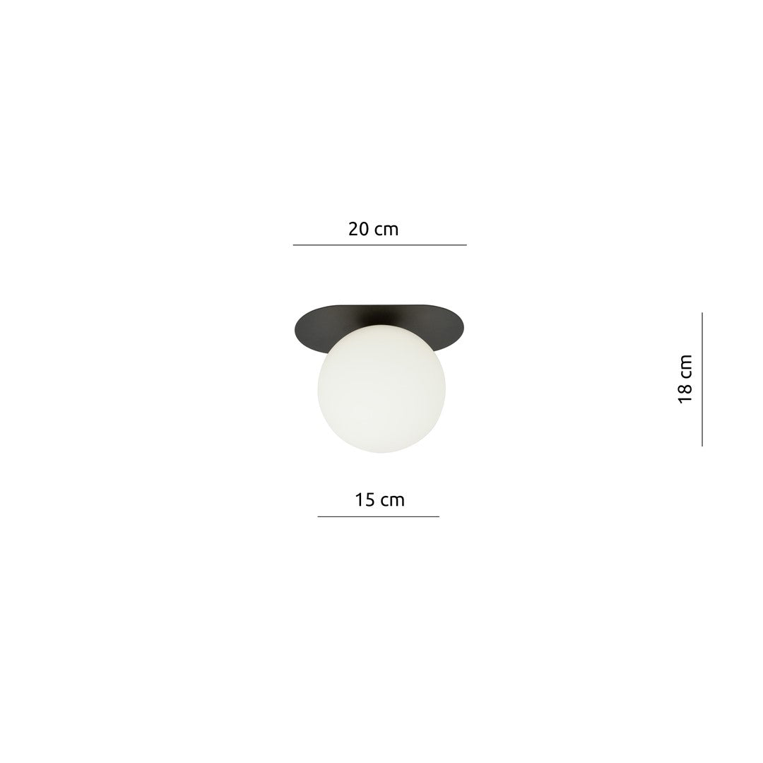 PLAZA 1 BLACK OPAL – Minimalistische plafondlamp met industriële flair