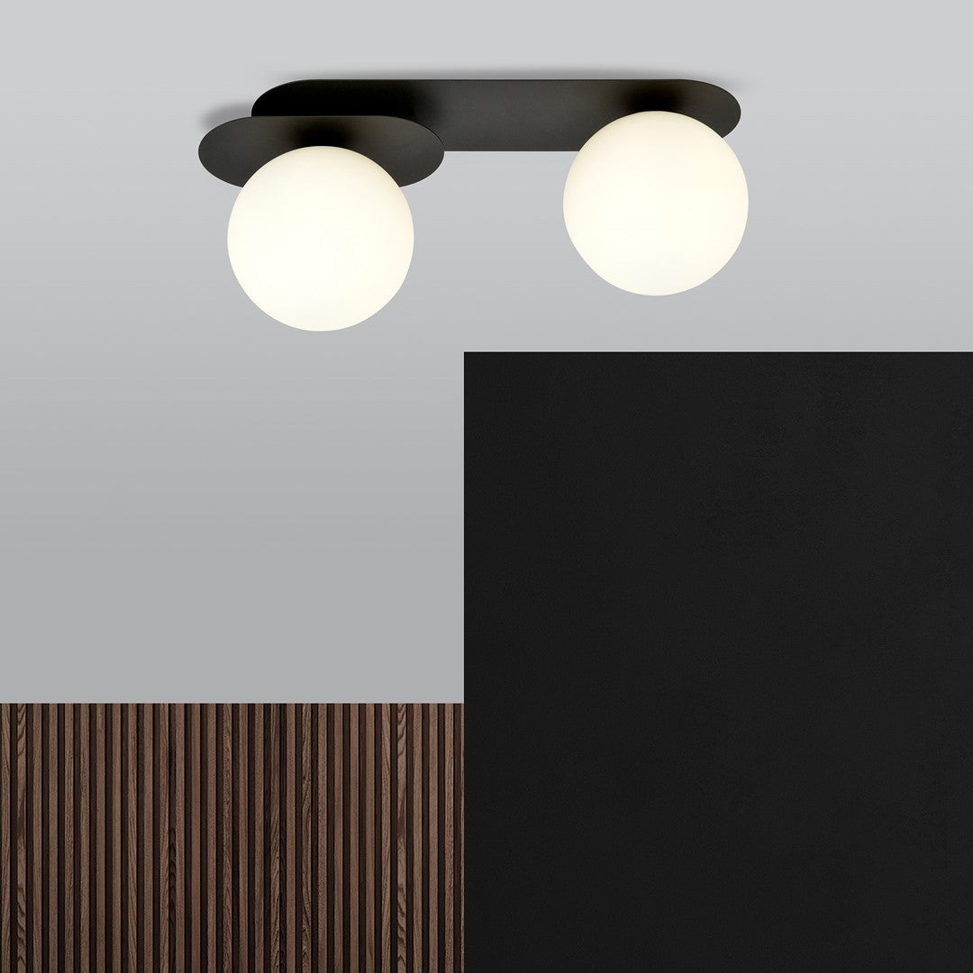 PLAZA 2 BLACK OPAL – Industriële plafondlamp met minimalistische uitstraling