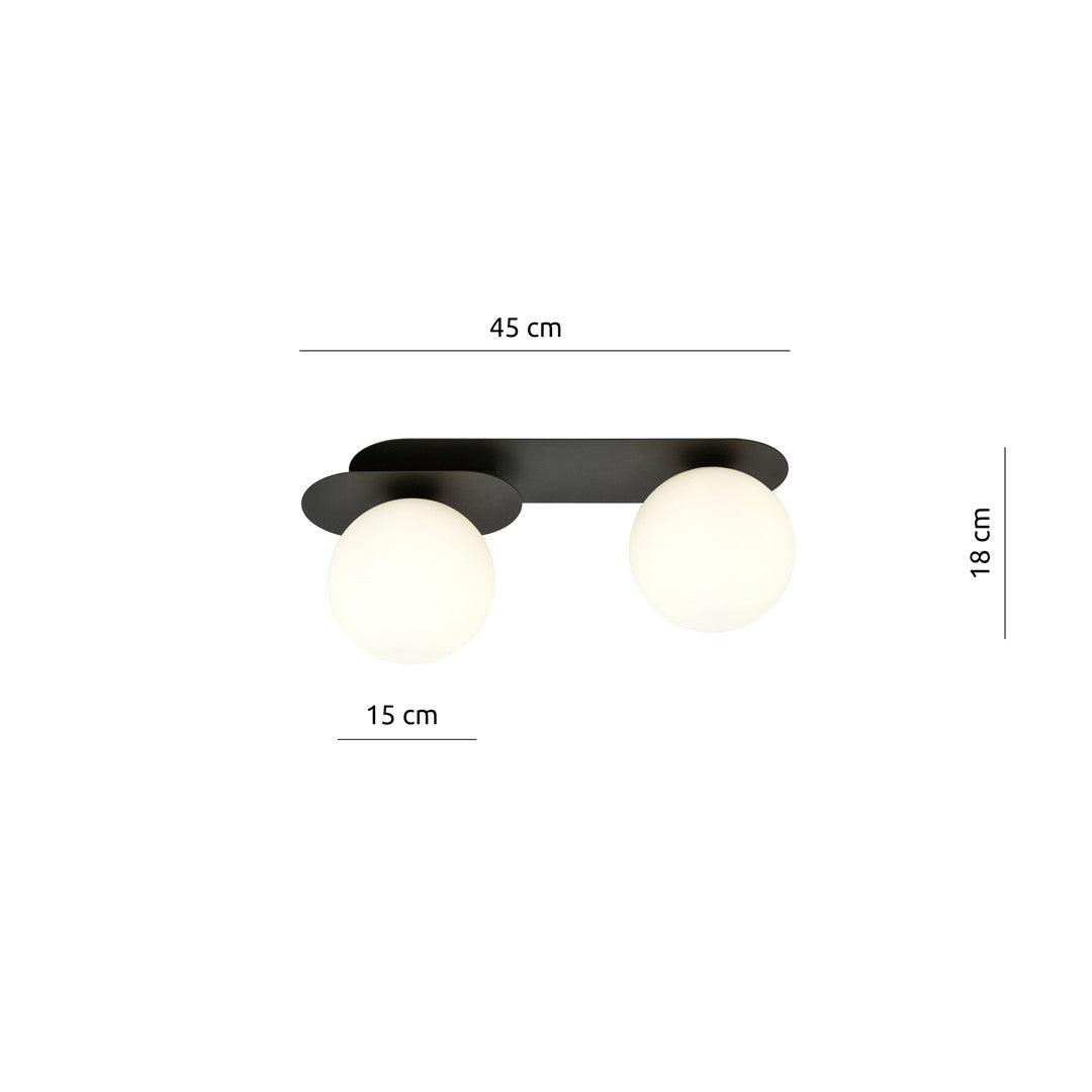 PLAZA 2 BLACK OPAL – Industriële plafondlamp met minimalistische uitstraling