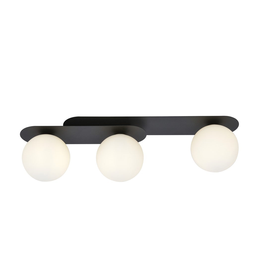 PLAZA 3 BLACK OPAL – Strakke plafondlamp met industrieel karakter voor een gedurfd interieuraccent