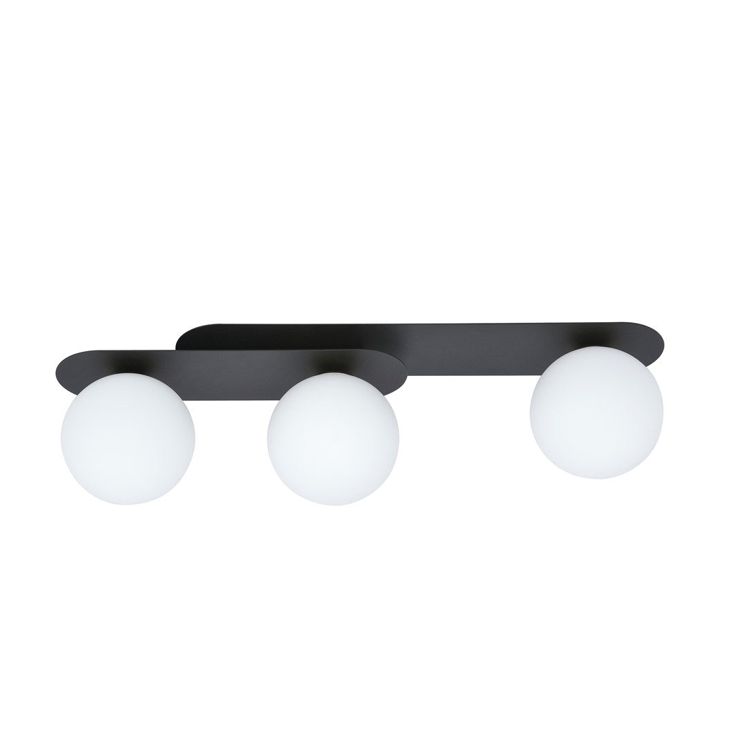 PLAZA 3 BLACK OPAL – Strakke plafondlamp met industrieel karakter voor een gedurfd interieuraccent