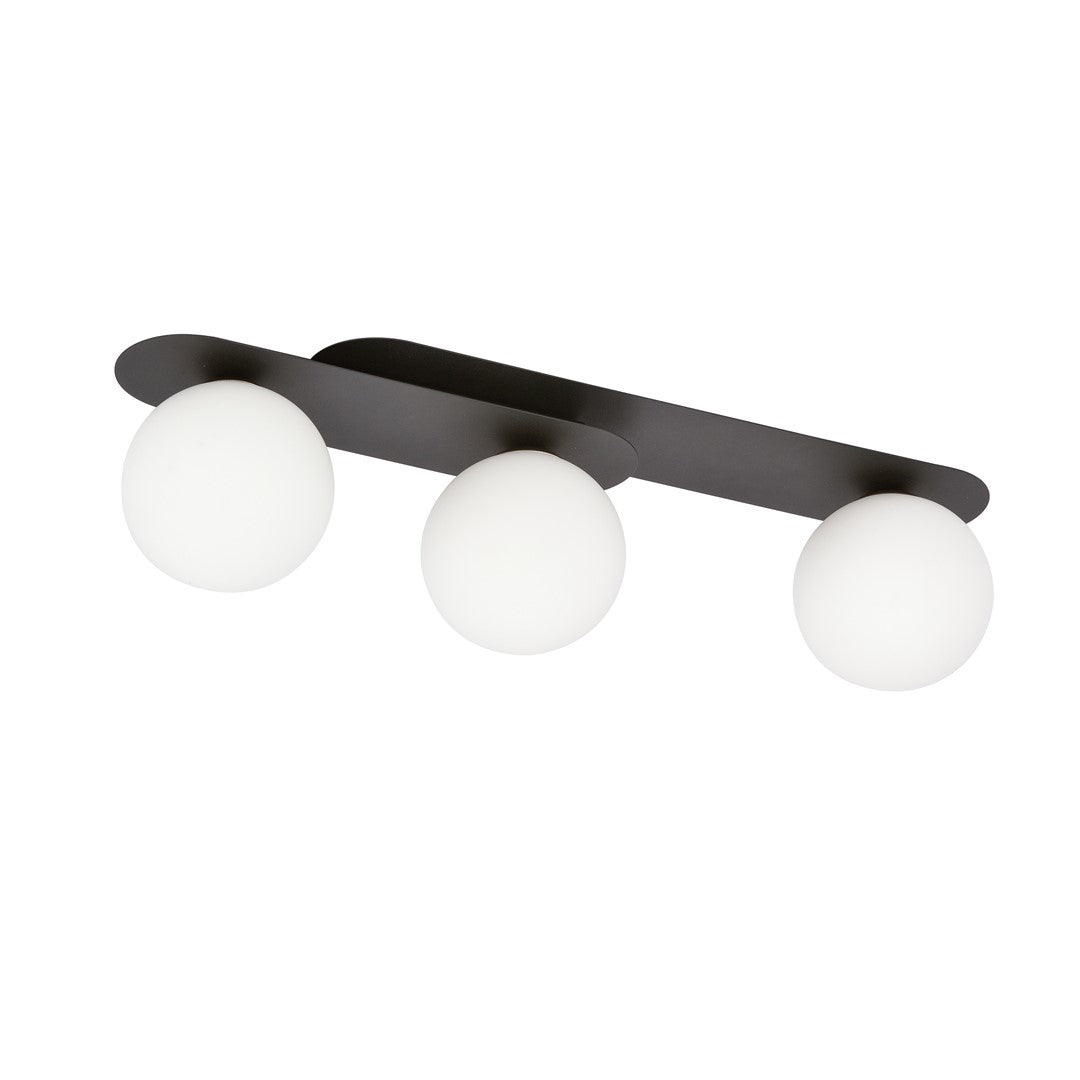 PLAZA 3 BLACK OPAL – Strakke plafondlamp met industrieel karakter voor een gedurfd interieuraccent