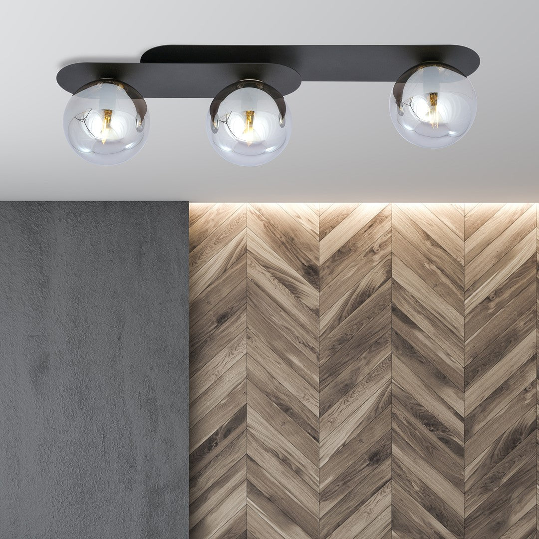 PLAZA 3 BLACK GRAFIT – Industriële plafondlamp met karakter en klasse