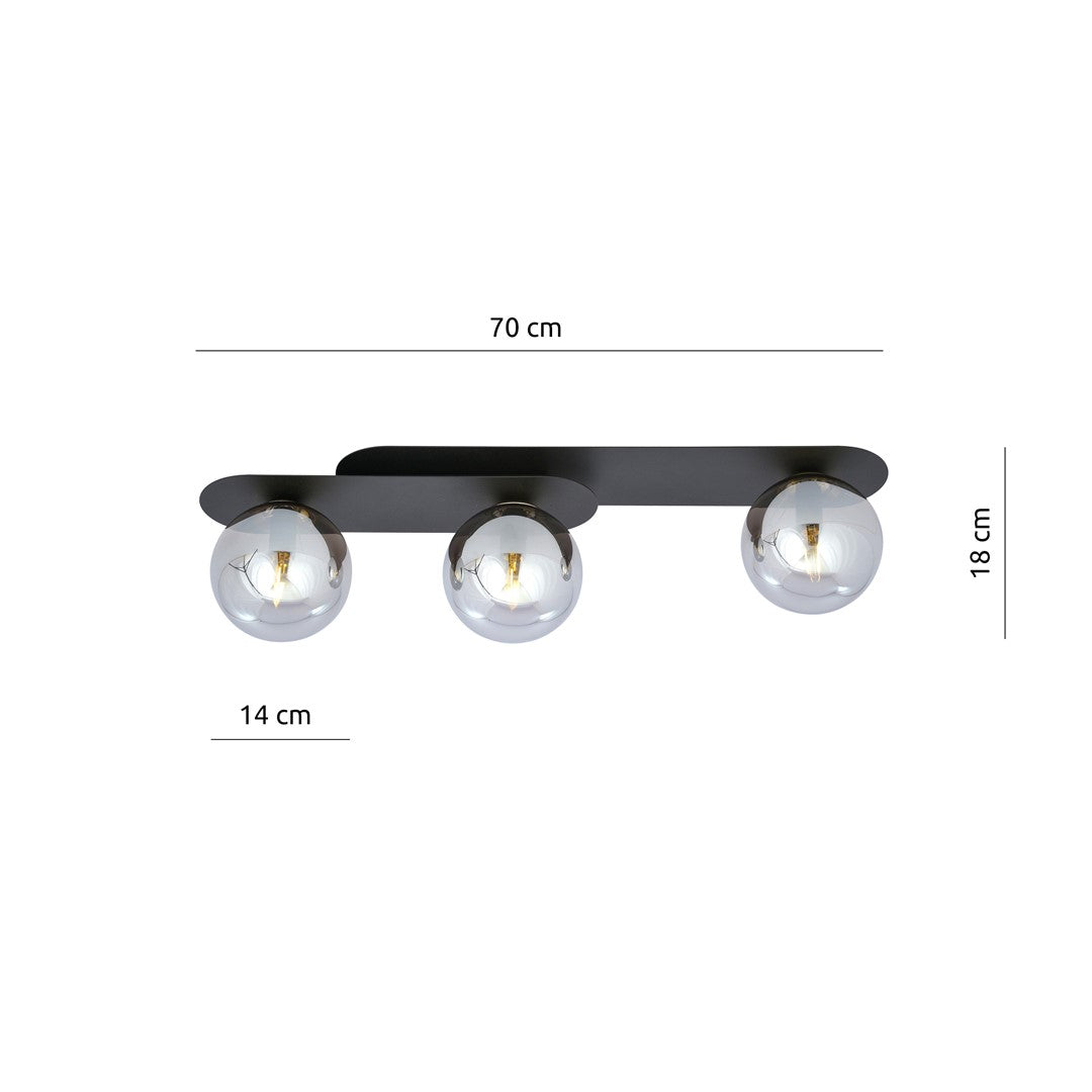 PLAZA 3 BLACK GRAFIT – Industriële plafondlamp met karakter en klasse