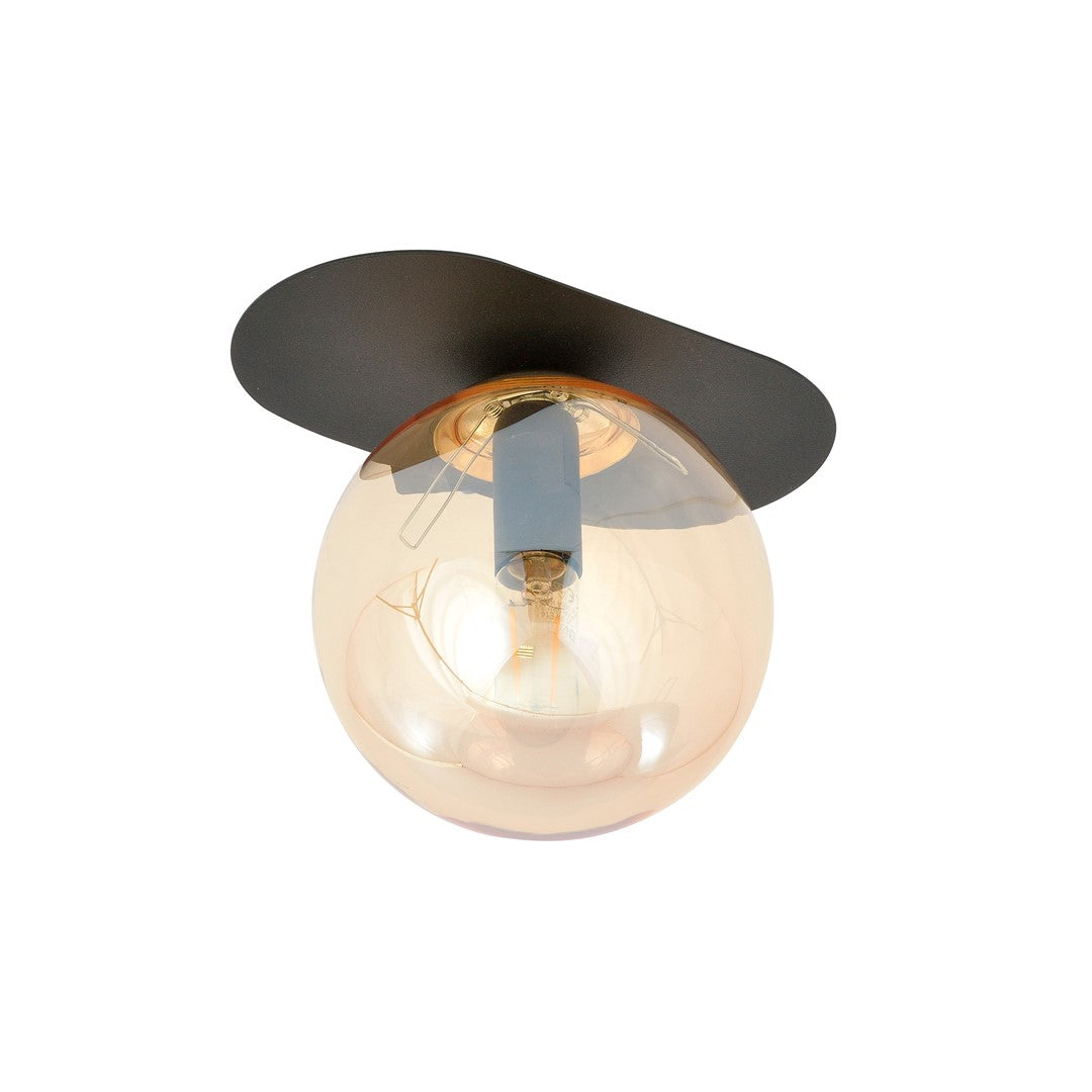 PLAZA 1 BLACK MIODOWY – Minimalistische plafondlamp met warme industriële flair