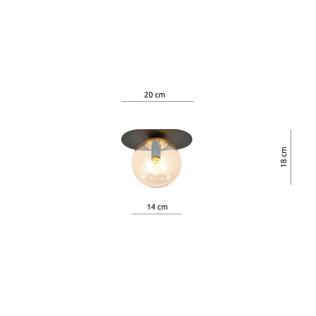 PLAZA 1 BLACK MIODOWY – Minimalistische plafondlamp met warme industriële flair