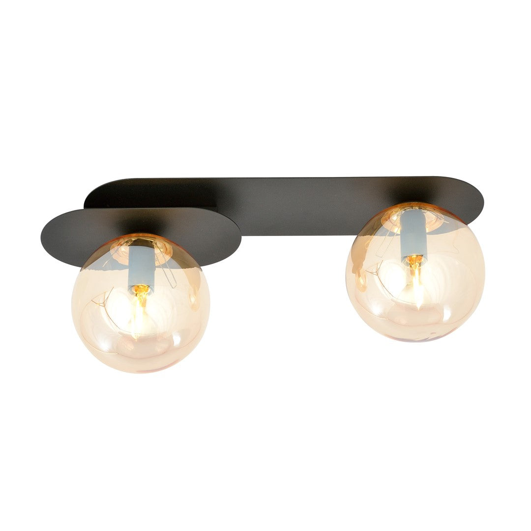 PLAZA 2 BLACK MIODOWY – Minimalistische plafondlamp met karakter en industriële flair