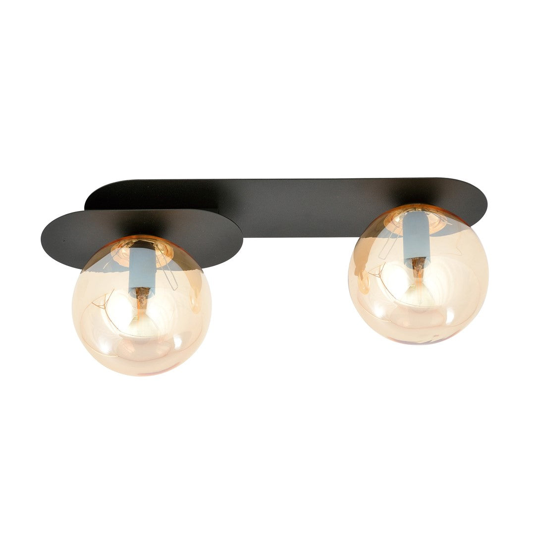PLAZA 2 BLACK MIODOWY – Minimalistische plafondlamp met karakter en industriële flair
