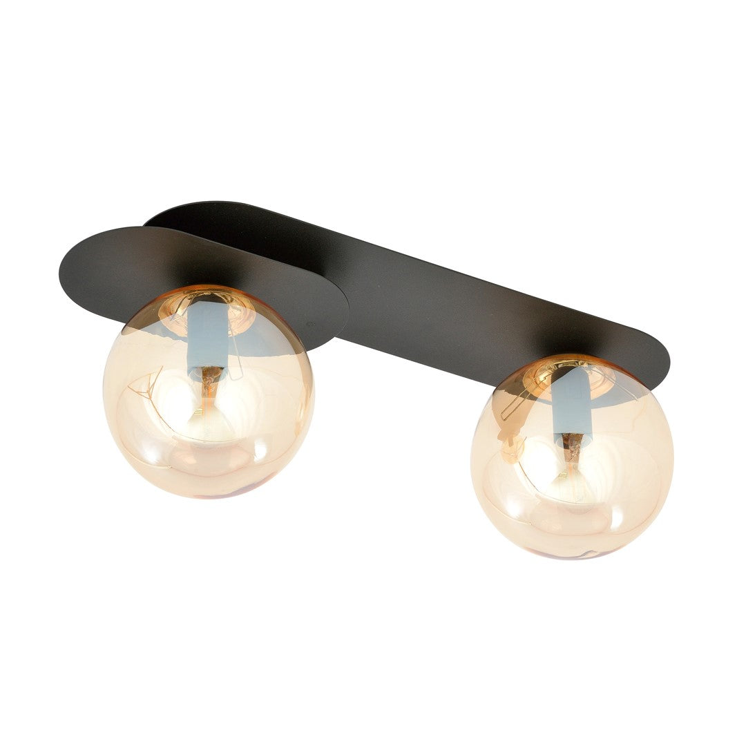 PLAZA 2 BLACK MIODOWY – Minimalistische plafondlamp met karakter en industriële flair