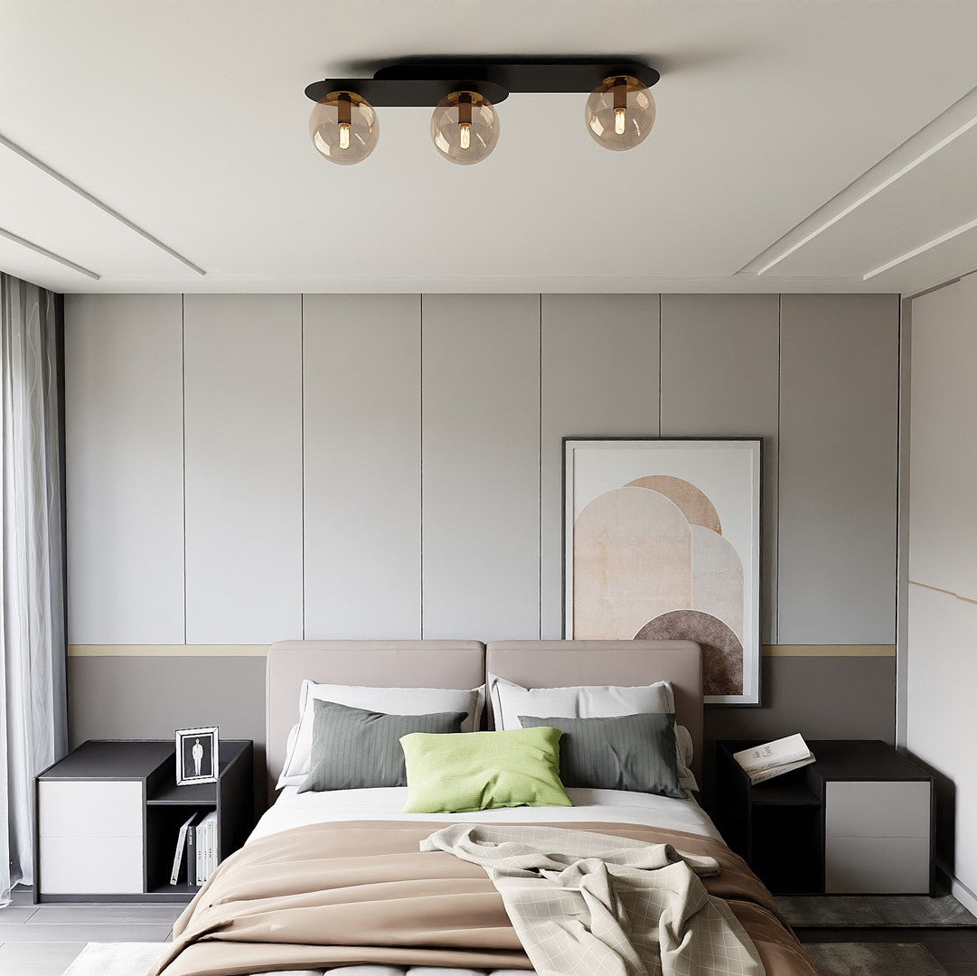 PLAZA 3 BLACK MIODOWY – Stoere plafondlamp met industriële charme en moderne flair