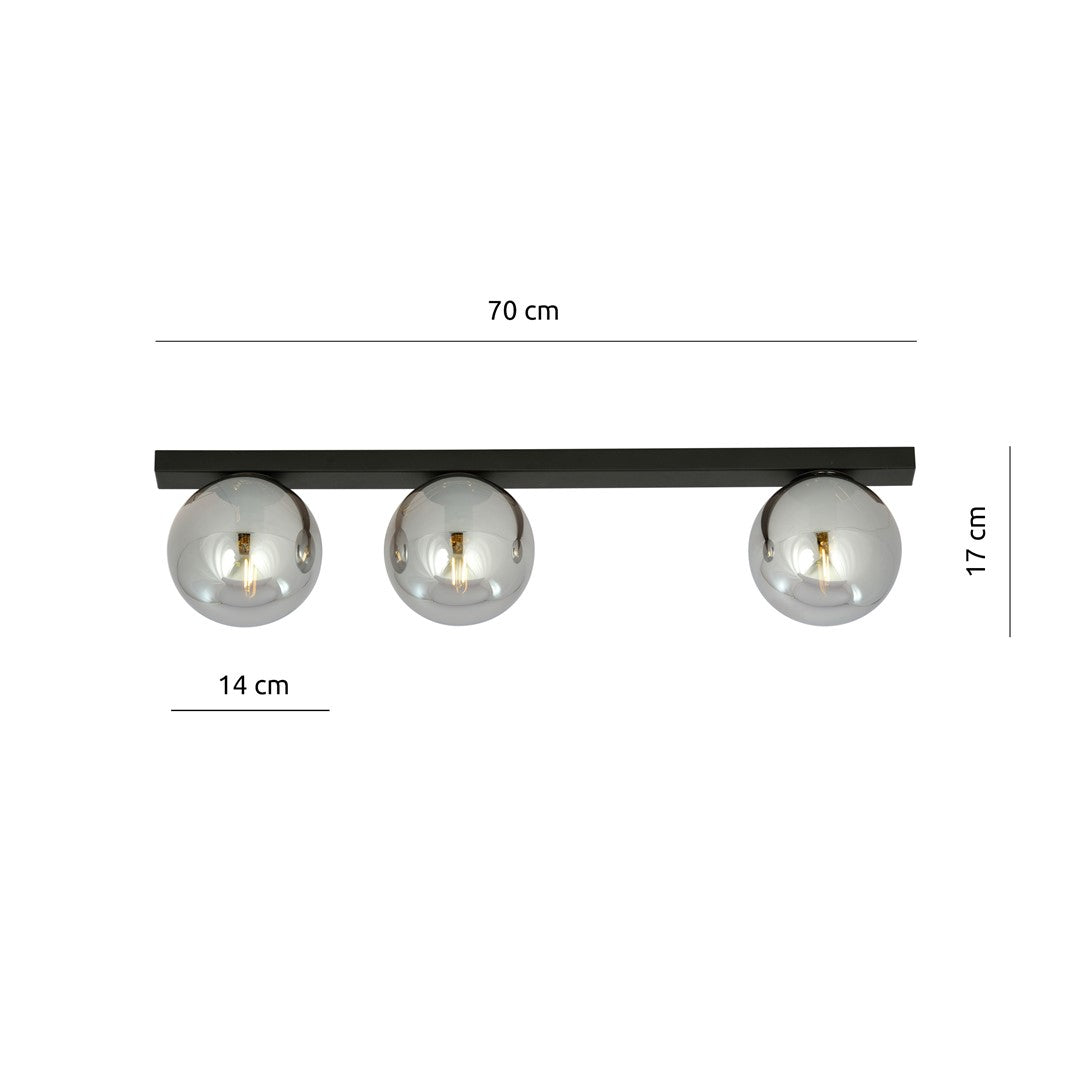 FIT 3 BLACK GRAFIT – Minimalistische plafondlamp met industriële flair