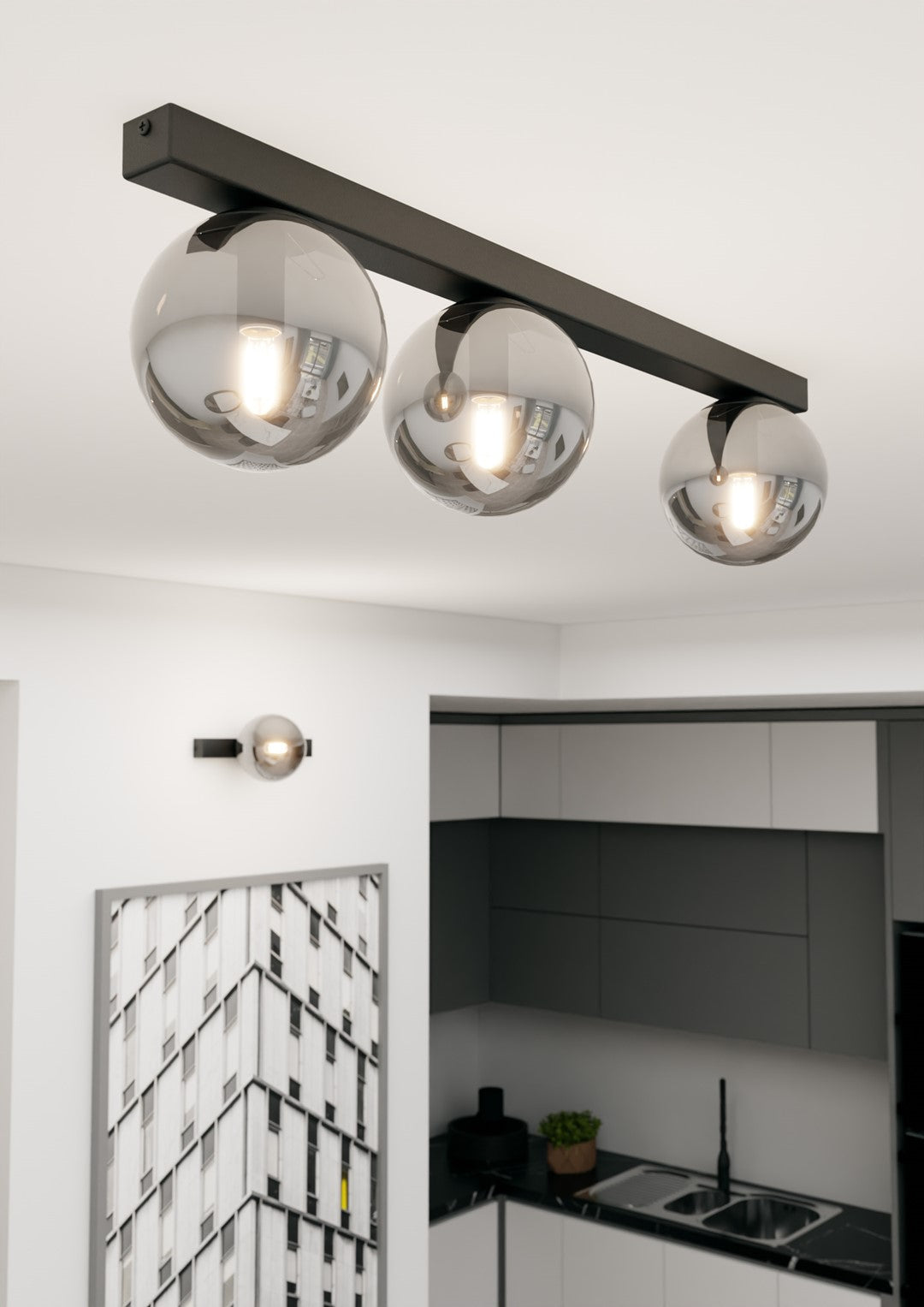 FIT 3 BLACK GRAFIT – Minimalistische plafondlamp met industriële flair