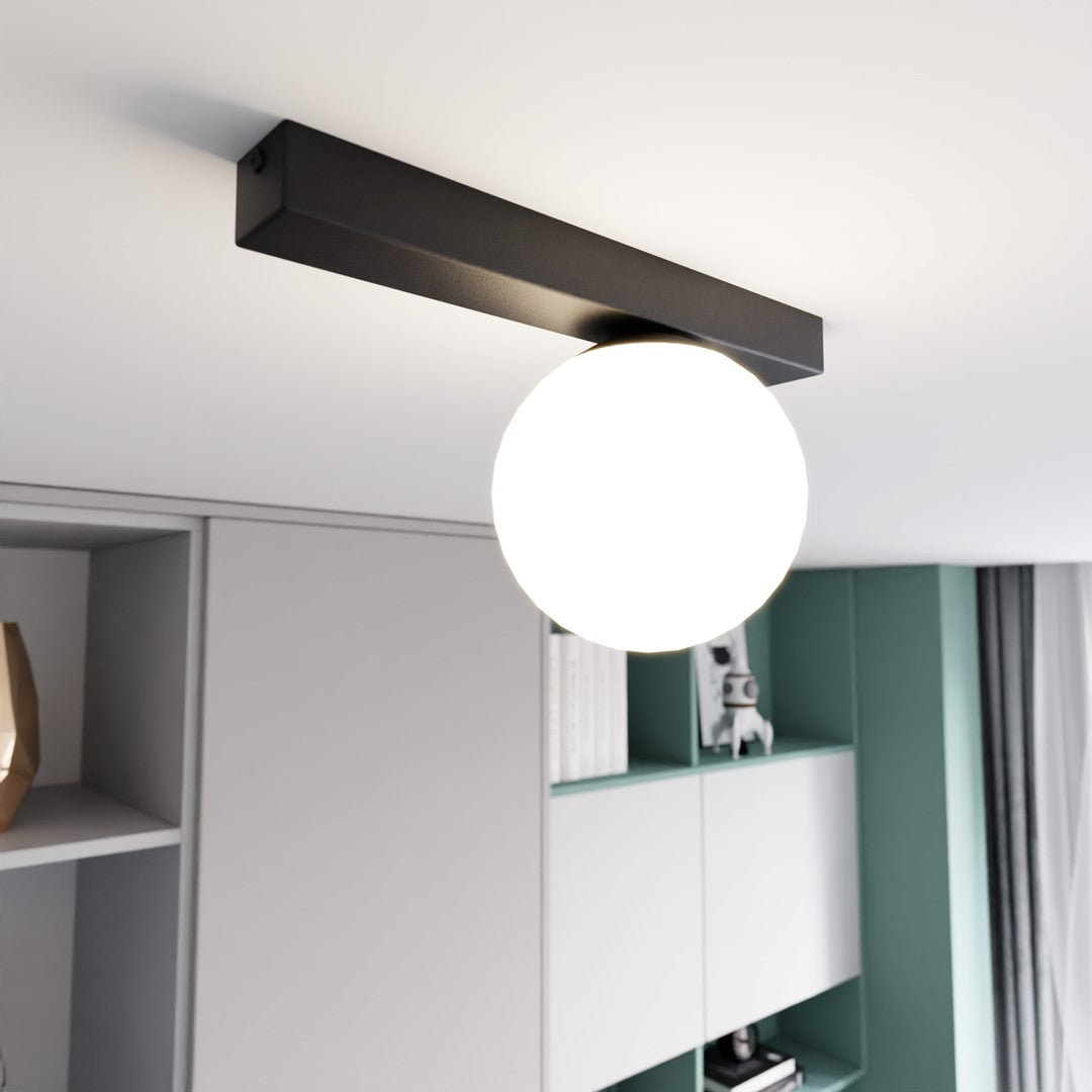 FIT 1 BLACK OPAL – Minimalistische plafondlamp met industriële finesse